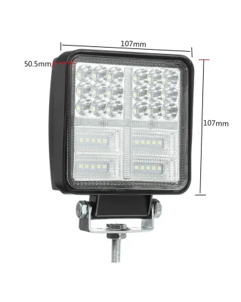 Универсален 162W Лед LED Халоген Фар Работна Лампа 12V - 24V бяла светлина + габаритна оранжева светлина за автомобил офроуд бус ван камион