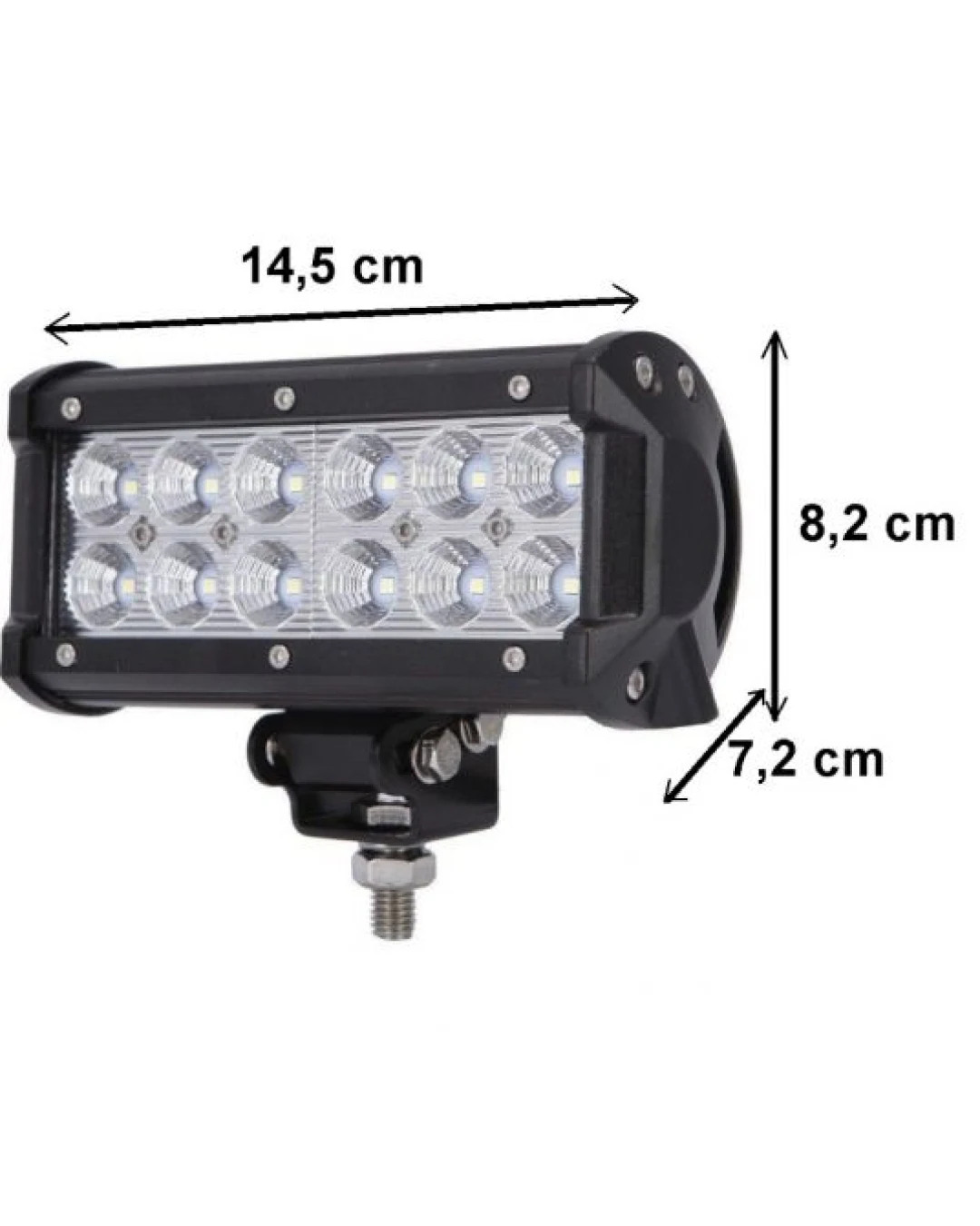 Универсален 36W Лед LED Халоген Фар Работна Лампа 12V - 24V с Насочена Spot Светлина за автомобил офроуд бус ван камион