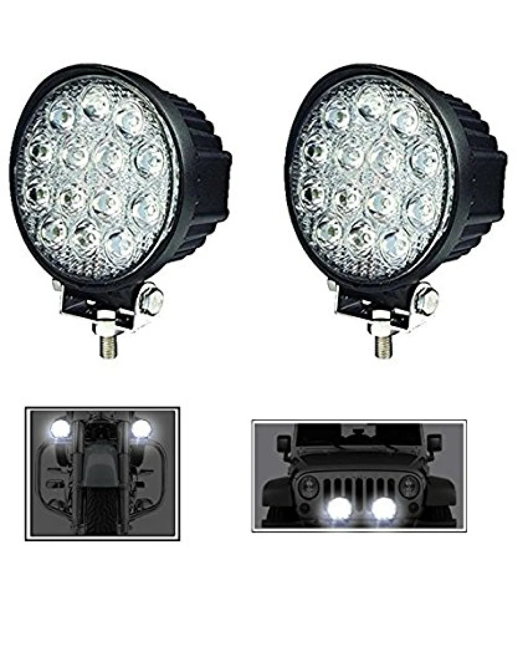 Универсален 42W Лед LED Халоген Фар Работна Лампа 12V - 24V за автомобил офроуд бус ван камион
