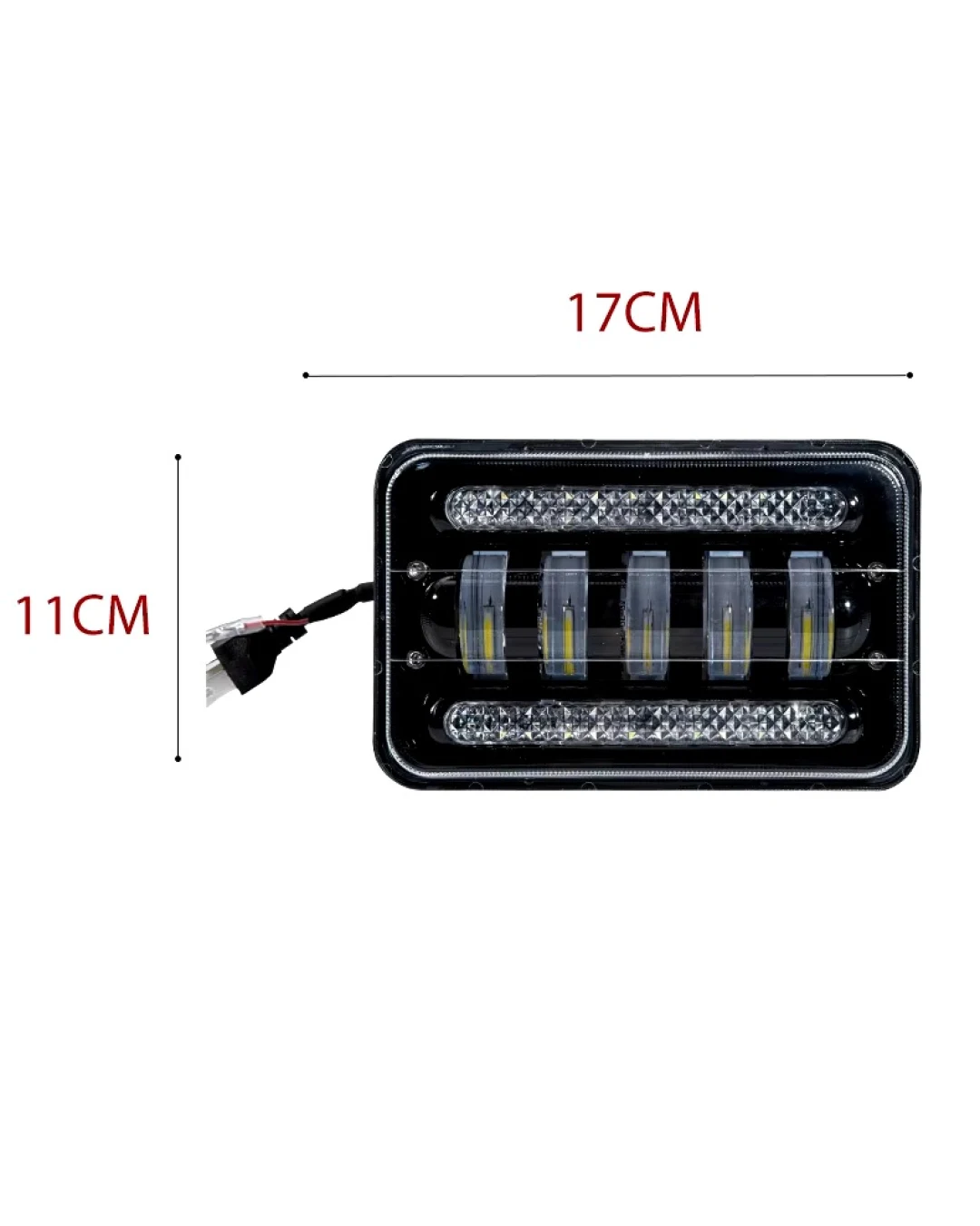 Универсалeн 5 инча ЛЕД LED фар лампа халоген 12V-24V къси/дълги с DRL дневни светлини мигач бяло-жълто 4000lm за АТВ джип камион трактор и др.