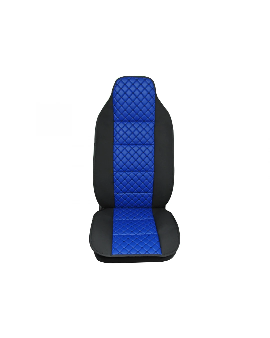 Универсален калъф за седалка на камион - релефен - еко кожа и текстил - Volvo, DAF, Man, Scania, Mercedes, Iveco - синьо с черно