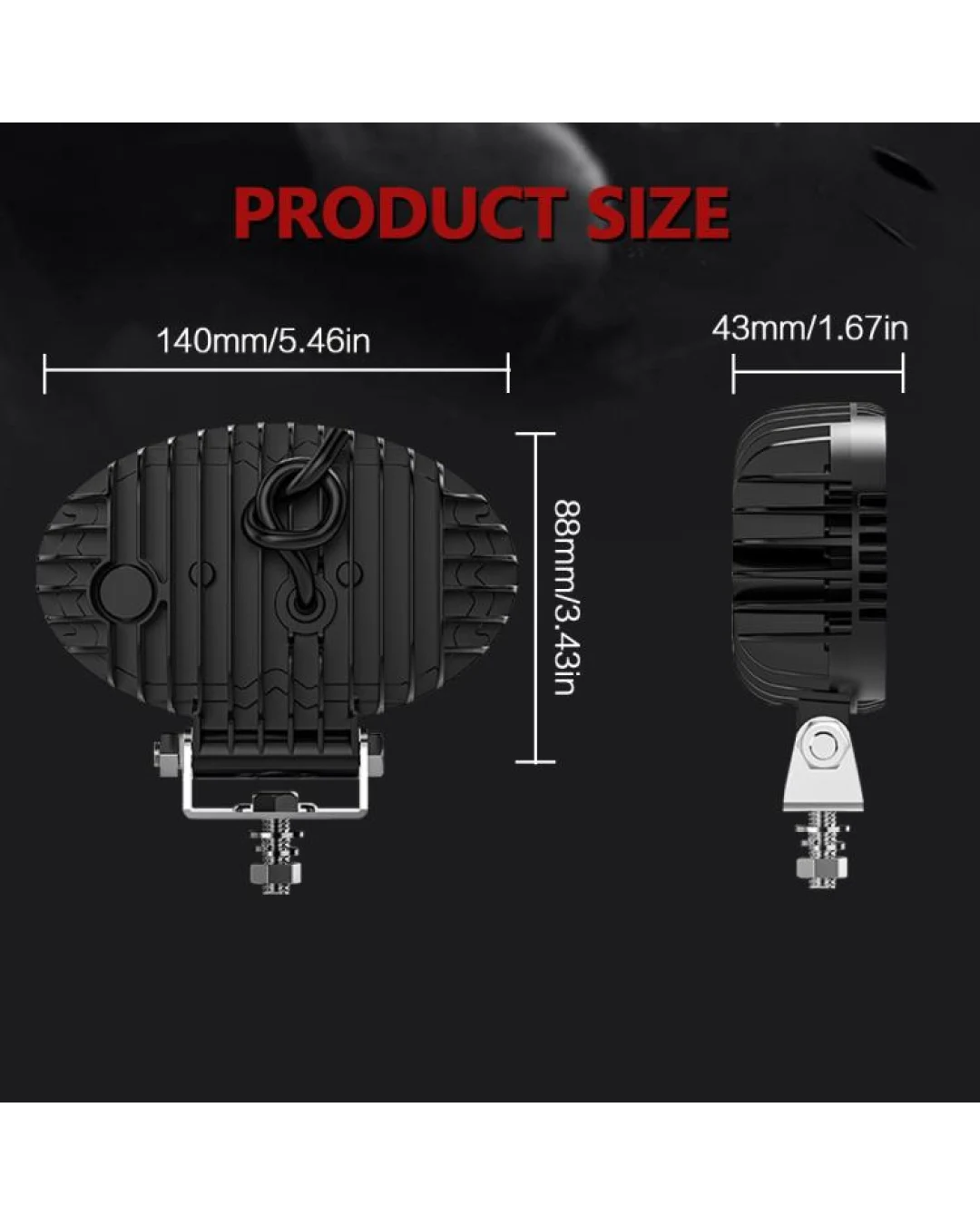 Универсален LED халоген с бяла светлина и оранжев DRL - 10 диода, 2000 lm, 12V-24V, IP67, 5 режима на работа, стробоскопичен режим и динамичен мигач