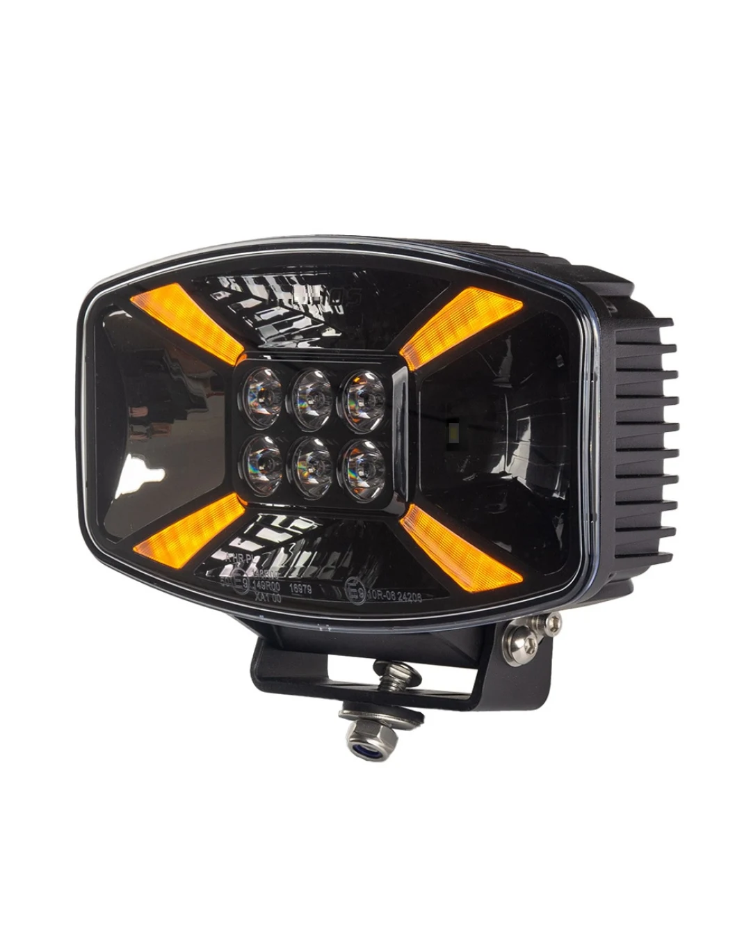 Универсален LED ЛЕД 140W диоден фар халоген лампа 12V - 24V с DRL/parking светлина бяло-жълто за АТВ джип камион трактор земеделски и селскостопански машини 247 x 141 x 83 mm