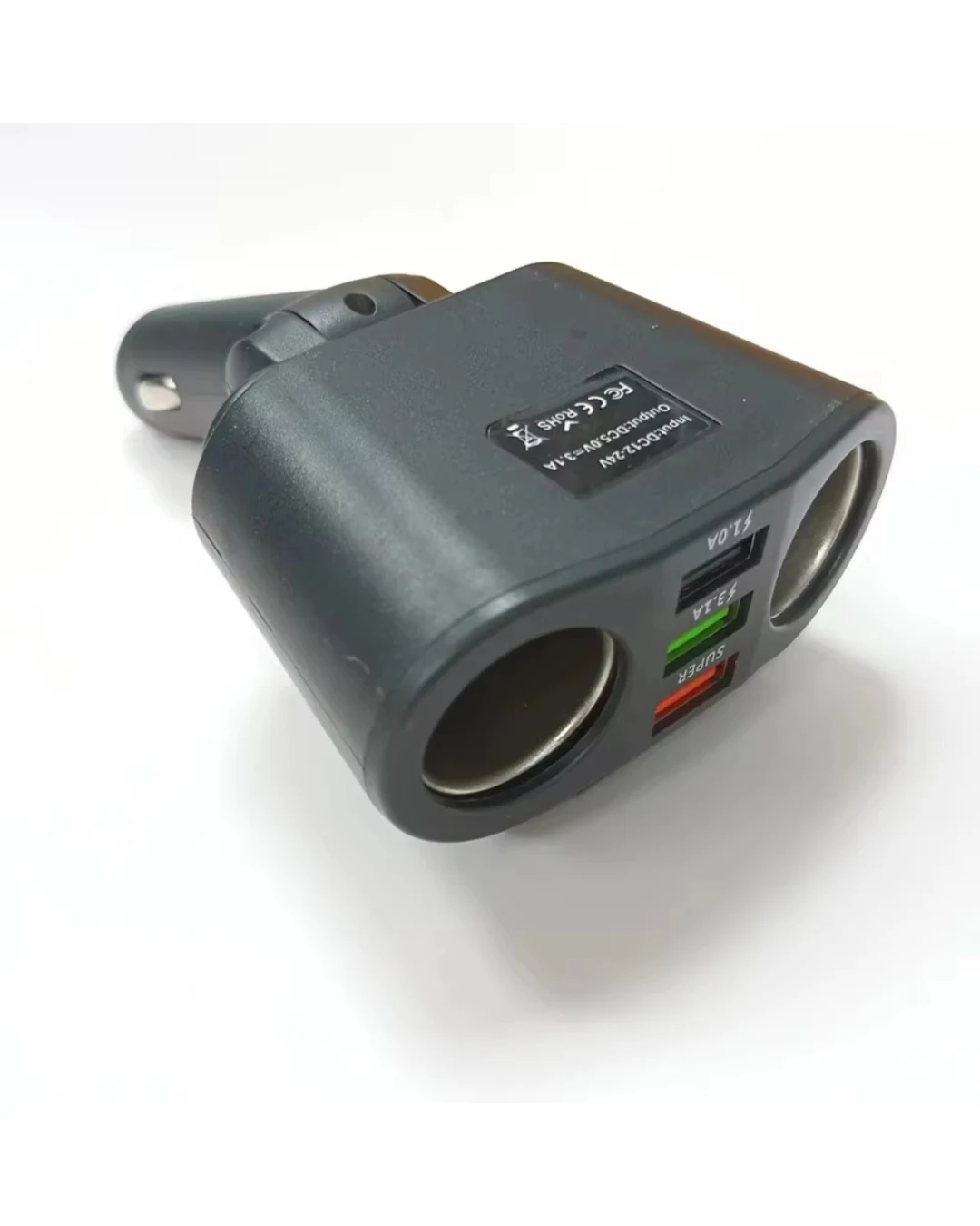 Универсален разклонител зарядно телефон USB 3.1А 1.0А за запалка с 2 гнезда 12V - 24V