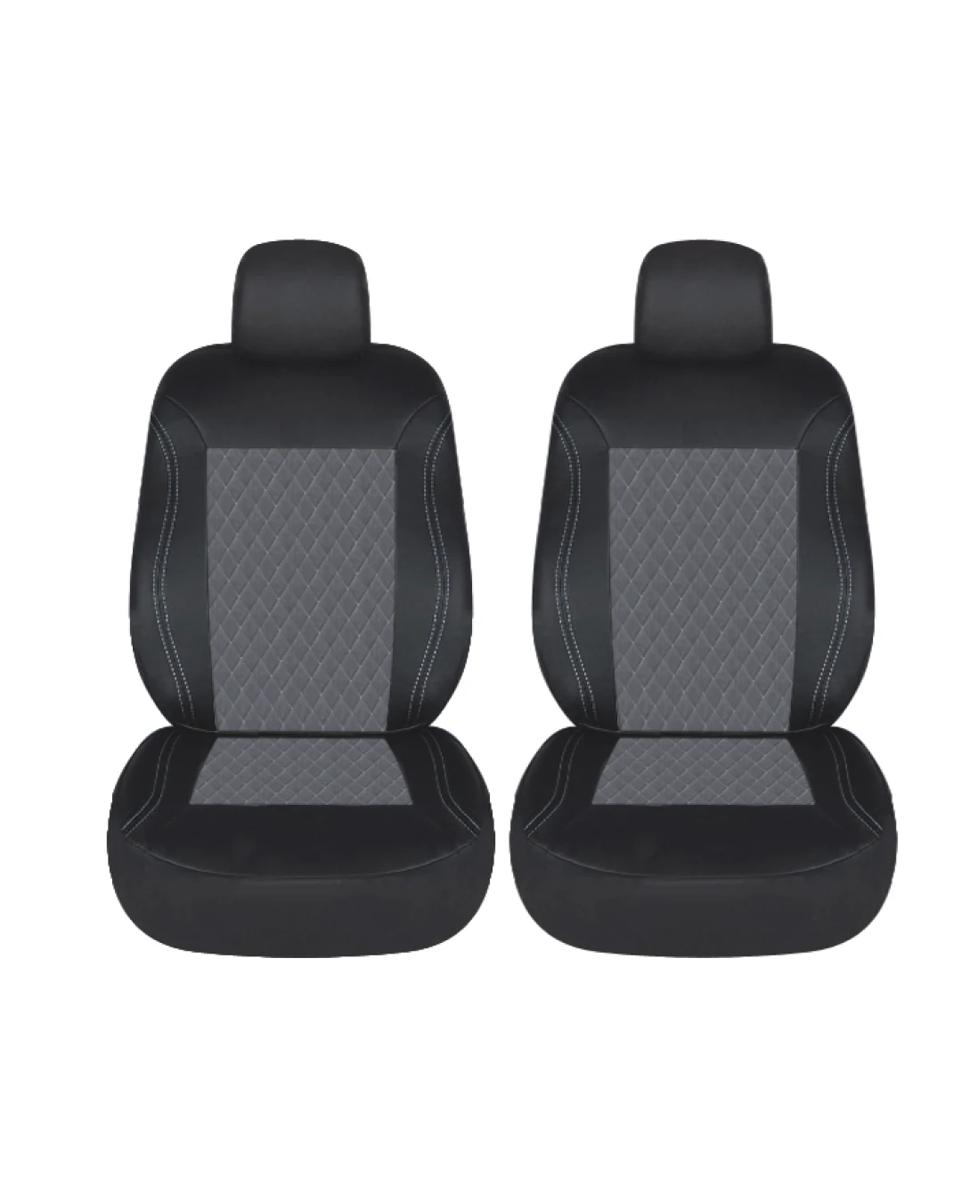 Универсална Авто Тапицерия Калъфи За Предни Седалки Сиво Черно