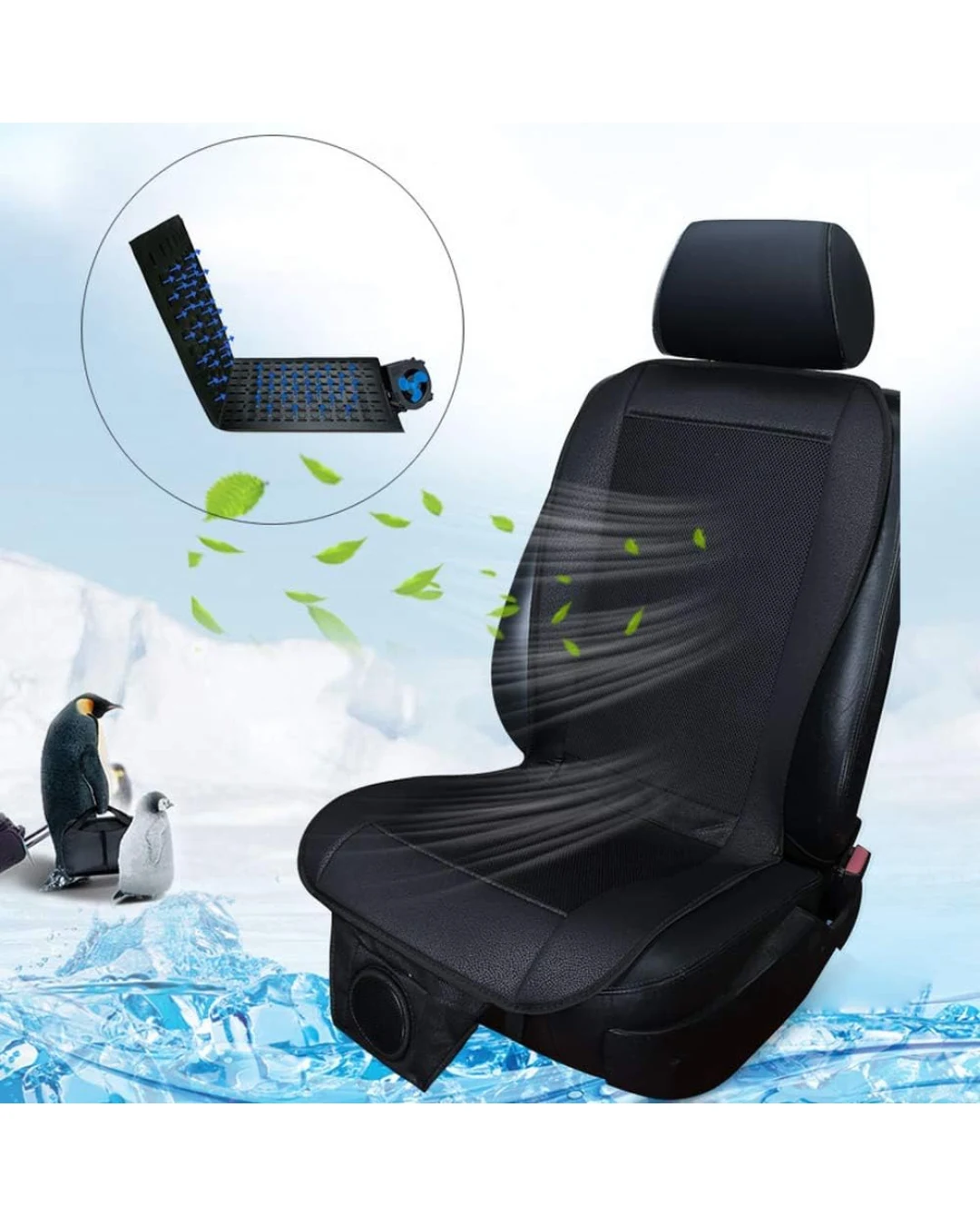 Универсална Подложка протектор за Седалка с Охлаждаща Функция с Вграден Вентилатор 12V