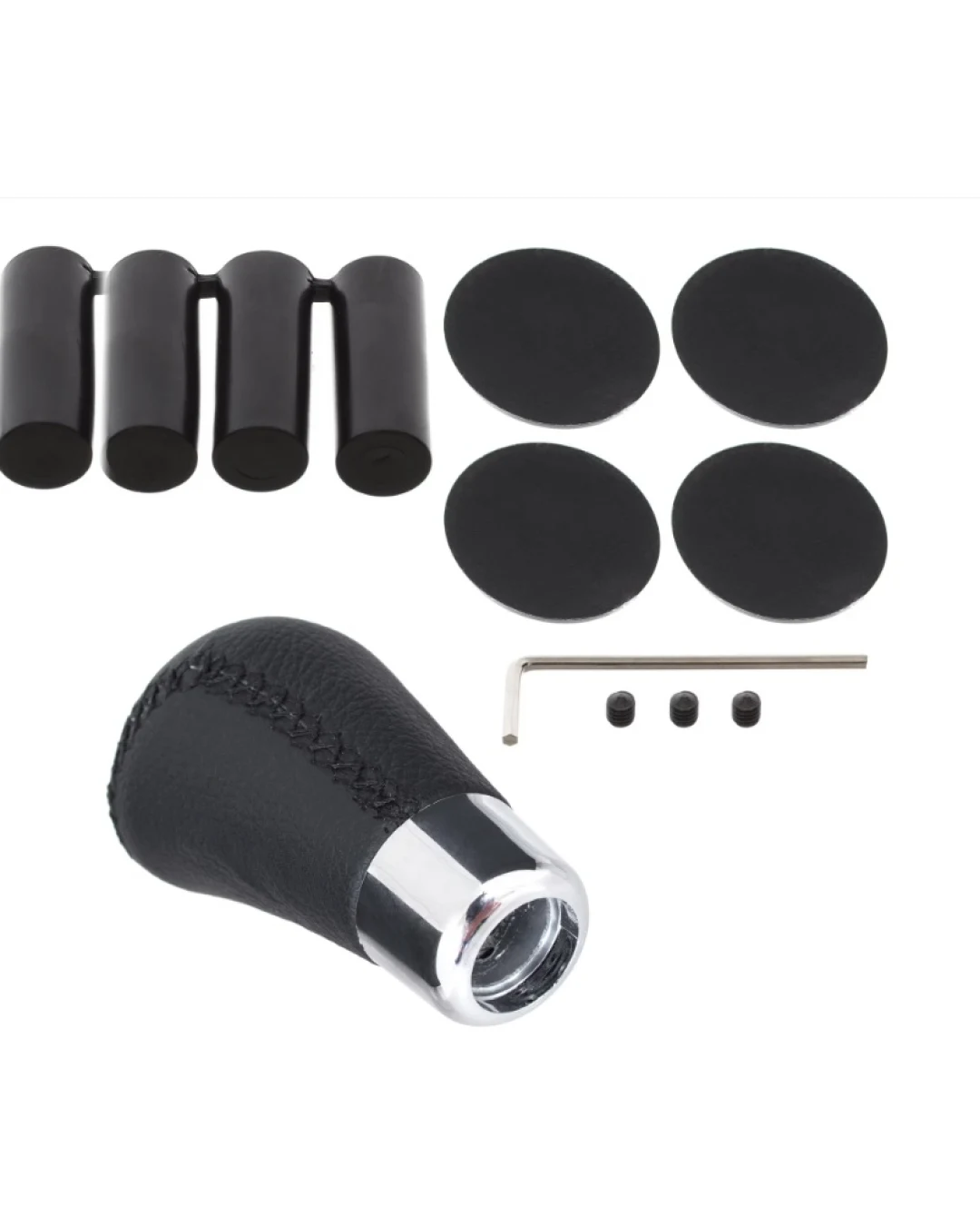 Универсална топка за скоростен лост – 5/6 скорости – алуминий и PU кожа – с адаптери 8/10/11/12 мм