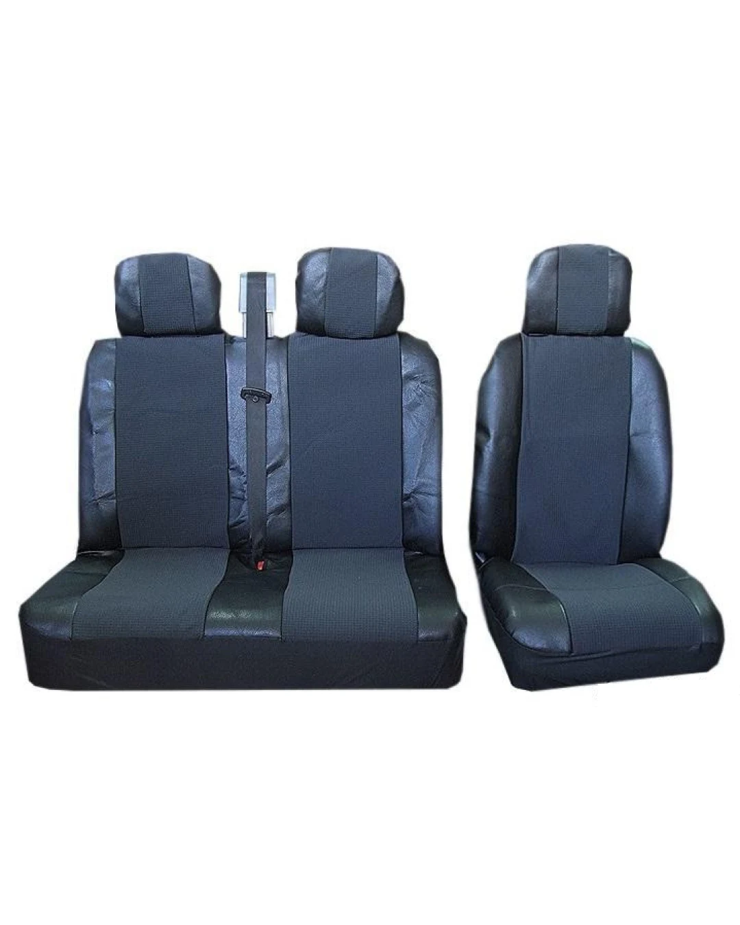 Универсални калъфи/тапицерия 2-1 за предни седалки Черни,Текстил/Еко кожа