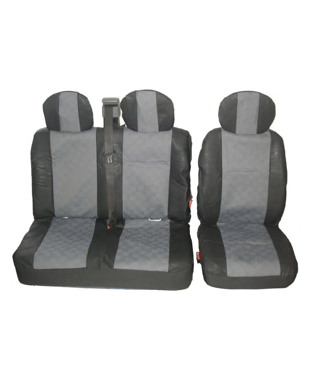 Универсални калъфи/тапицерия 2-1 за предни седалки Черно-Сиви - Текстил/Еко кожа