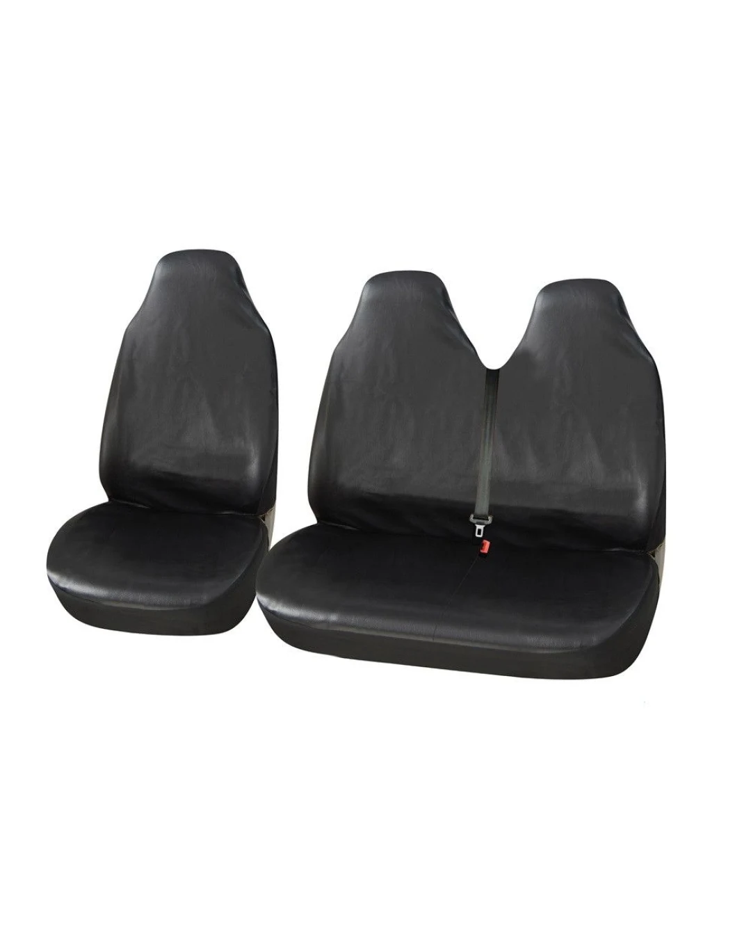 Универсални Калъфи/Тапицерия за предни седалки на бус/ван, Eко кожа, Черни