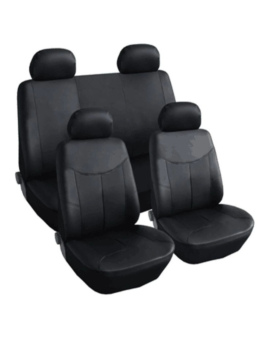 Универсални калъфи за предни и задни седалки на автомобил кола такси taxi тапицерия пълен комплект от еко кожа в черно