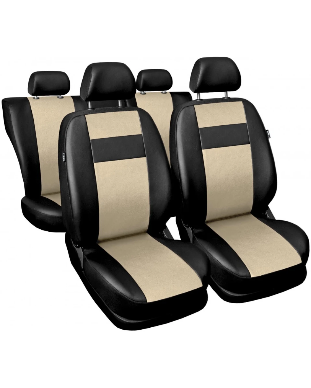 Универсални Кожени калъфи тапицерия за предни и задни седалки на автомобил кола пълен комплект от еко кожа в черно и бежово