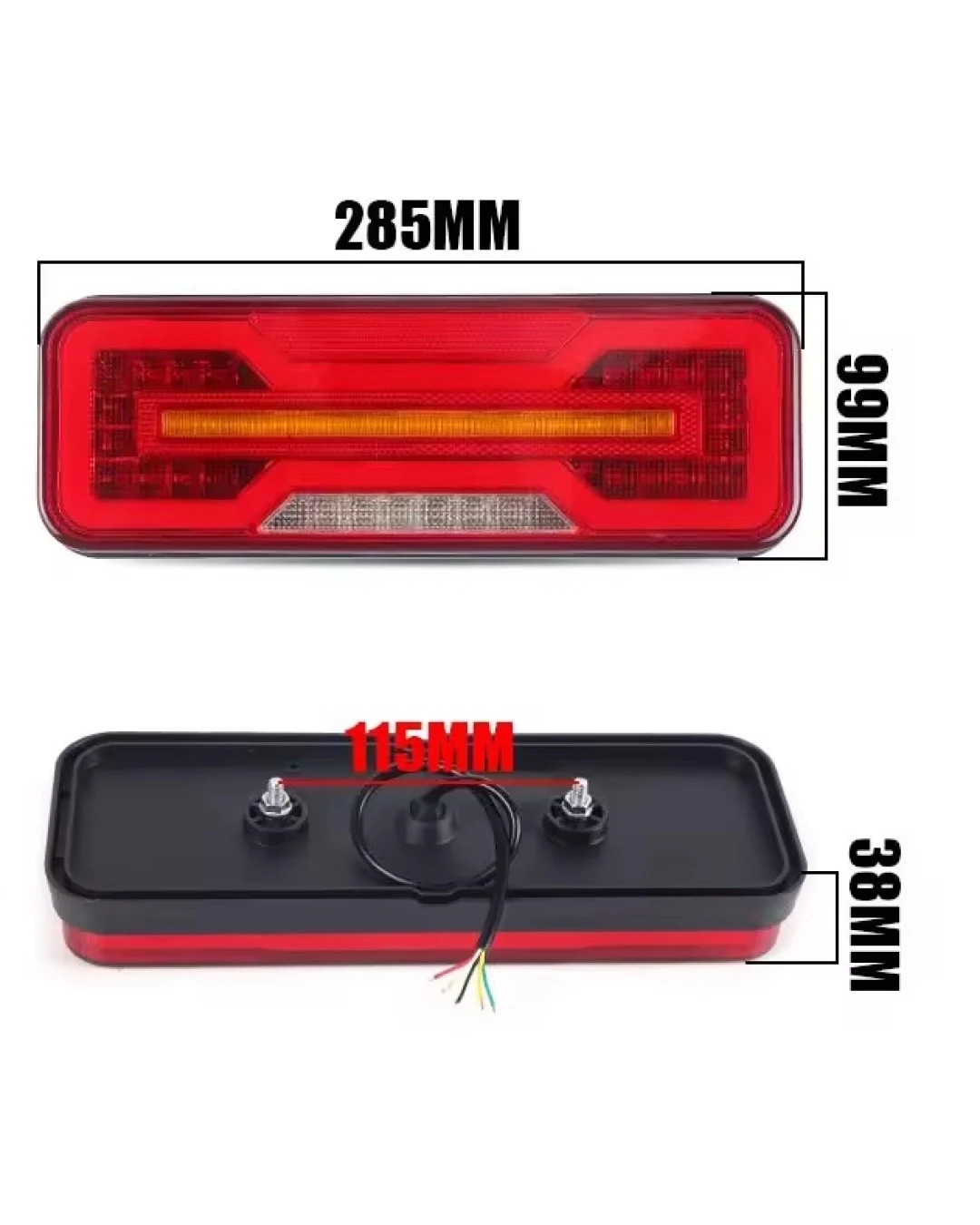 Универсални LED Стопове 12V 24V с Бягащ Мигач, Стоп, Габарит и Заден Ход E9 Сертифицирани Комплект от 2 броя