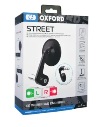 Универсално ляво огледало OXFORD Street Bar End - черно