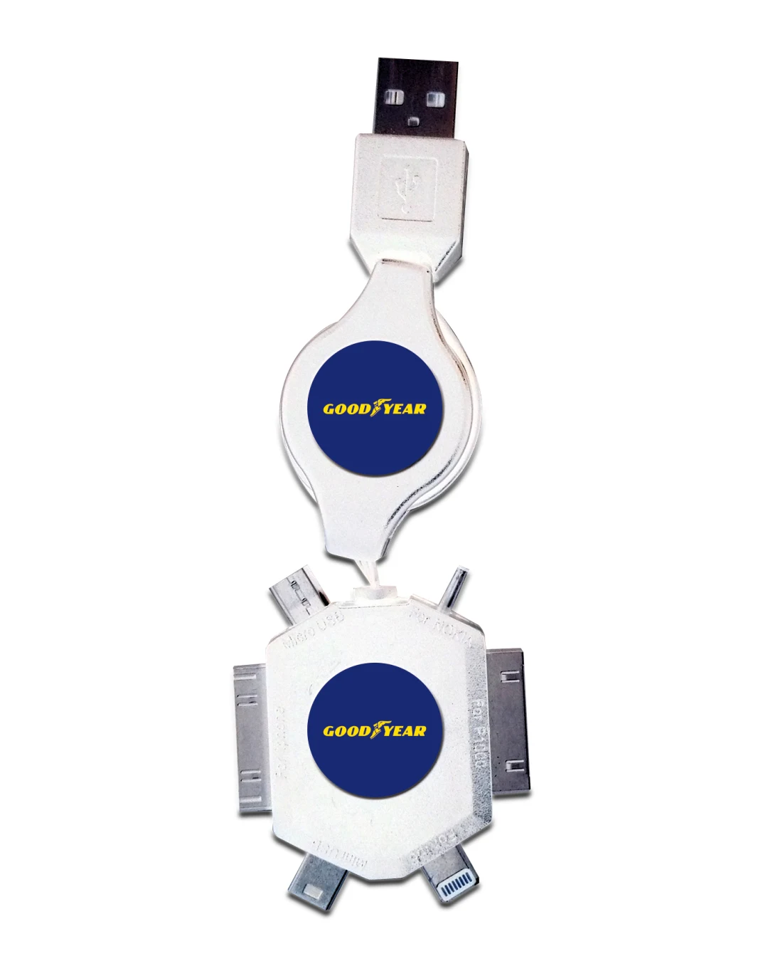 Универсално USB зарядно с 6 Адаптера за таблети и смартфони цвят Бял Goodyear Гудиър