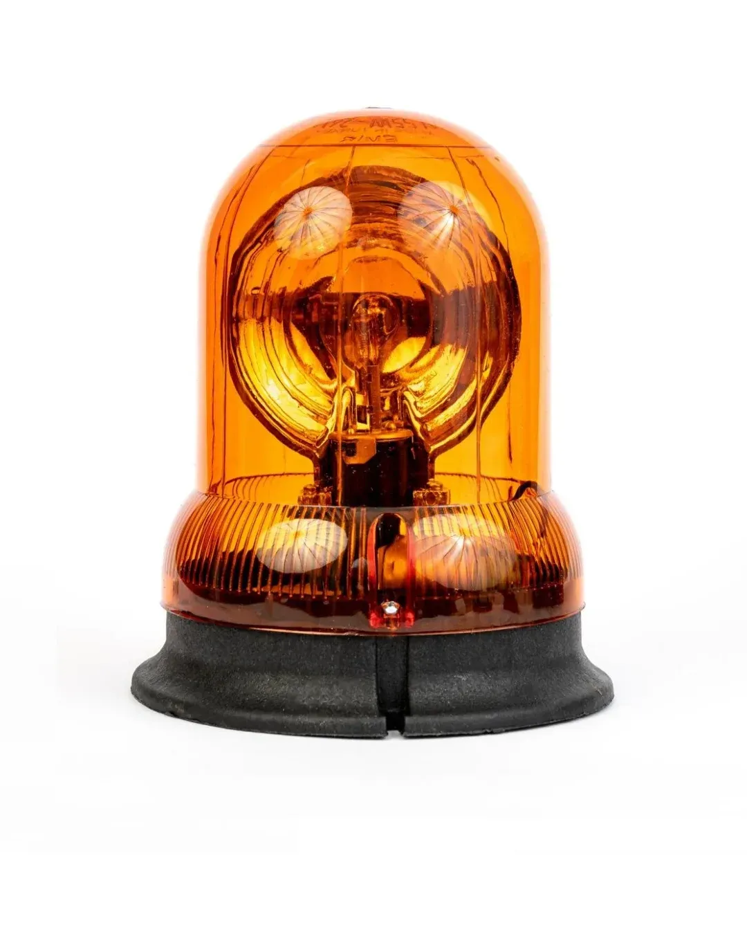 Въртяща Сигнална Аварийна Оранжева Лампа Маяк с Крушка 24V, Ø 148mm