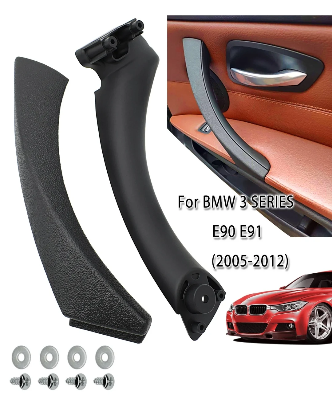 Вътрешна интериорна дръжка за врата за BMW E90 E91 2005-2012г. дясна черна
