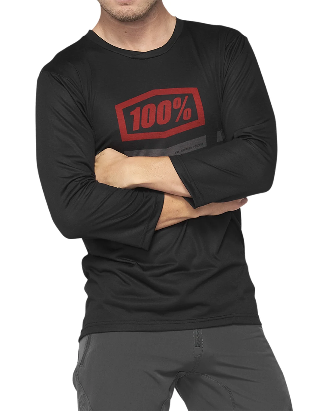 Вело джърси 100% AIRMATIC 3/4 SLEEVE BLACK/RED
