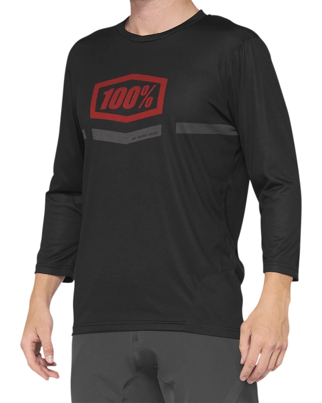 Вело джърси 100% AIRMATIC 3/4 SLEEVE BLACK/RED