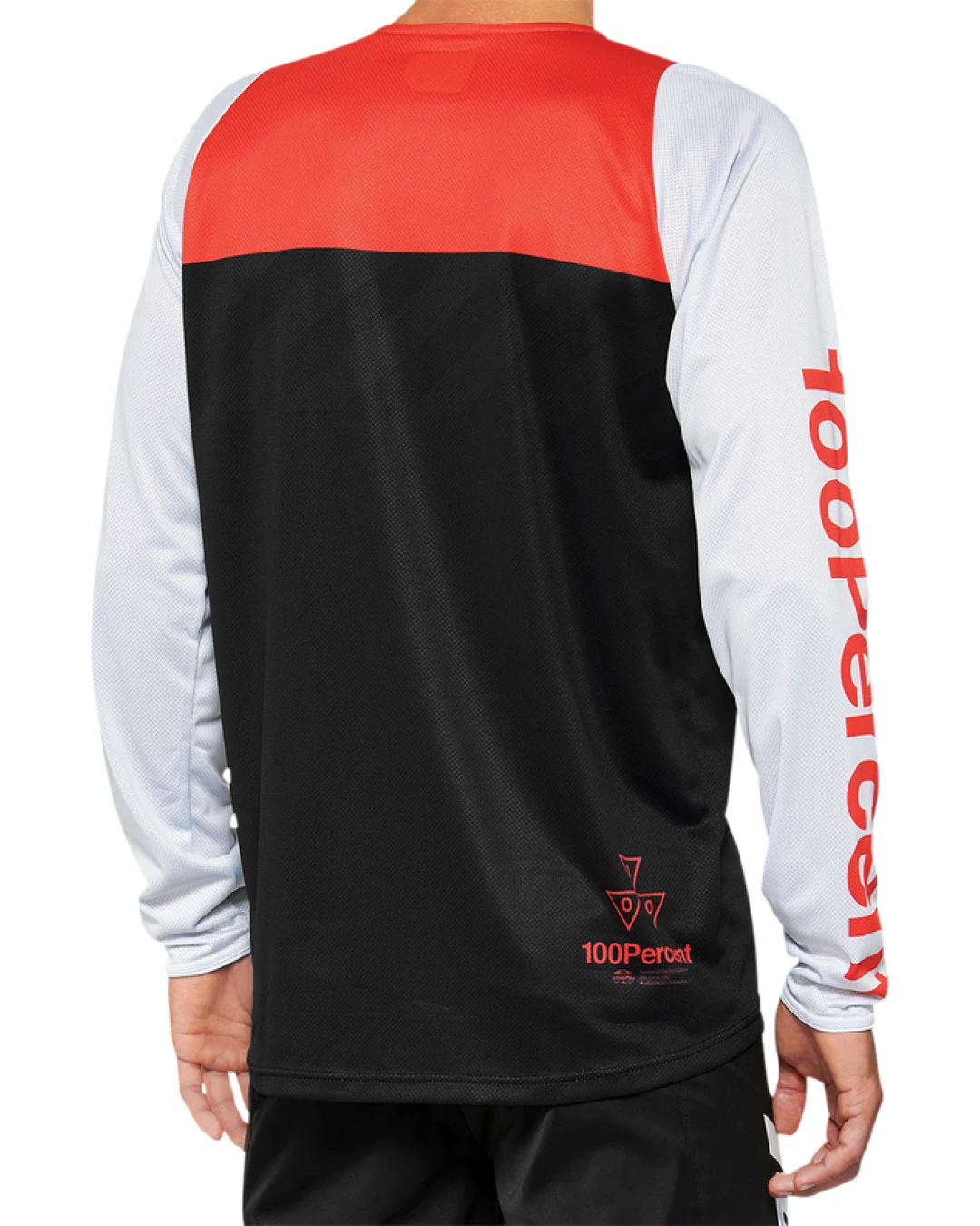 Вело джърси 100% R-CORE LS BLACK/WHITE/RED