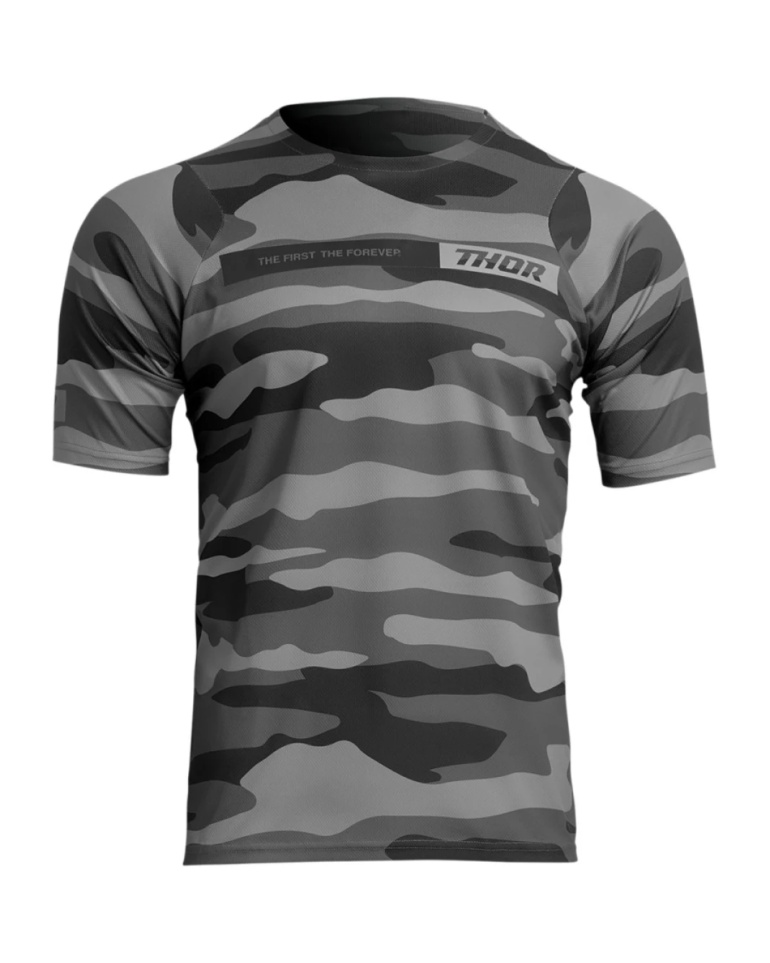 Вело джърси THOR ASSIST CAMO SHORT SLEEVE DARK GRAY