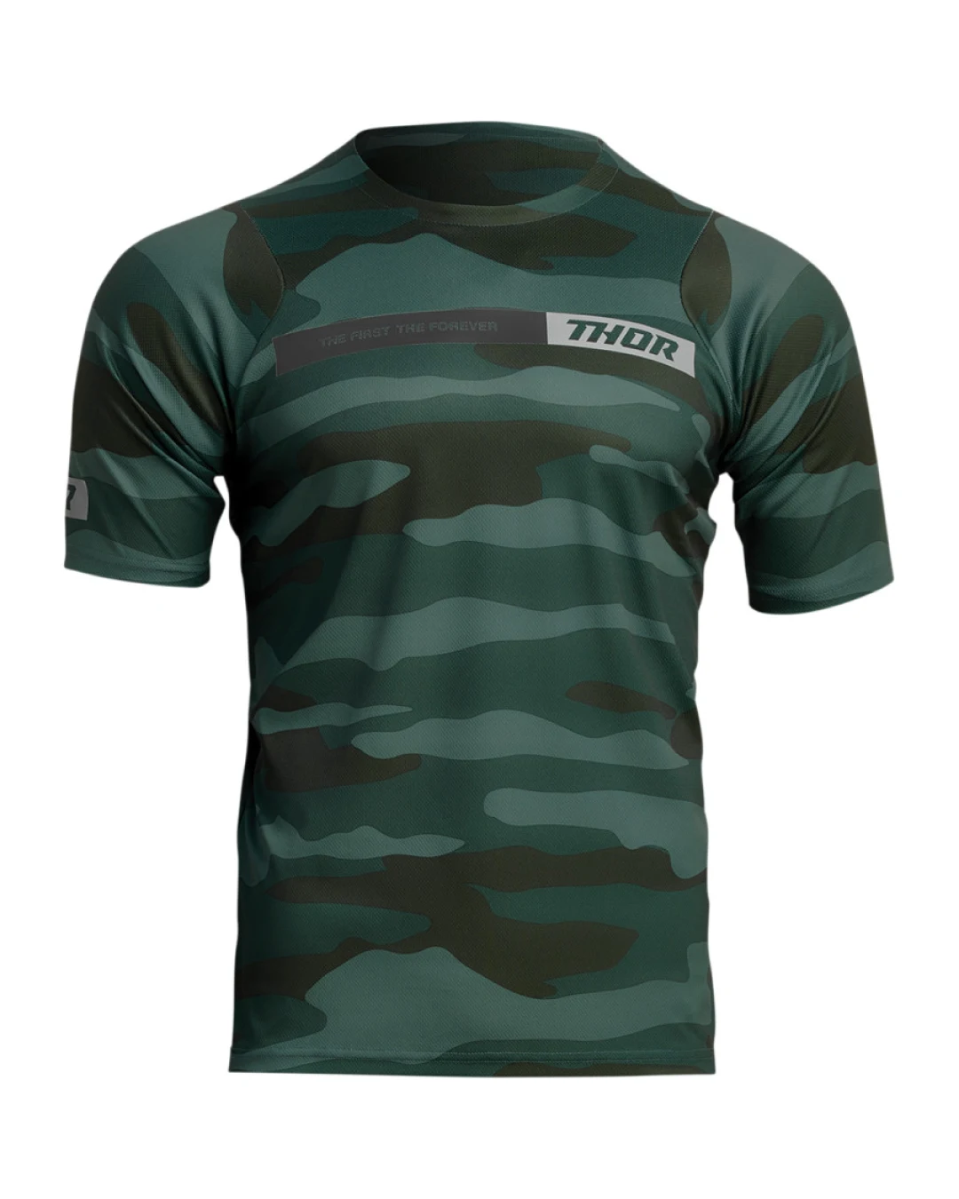 Вело джърси THOR ASSIST CAMO SHORT SLEEVE GREEN