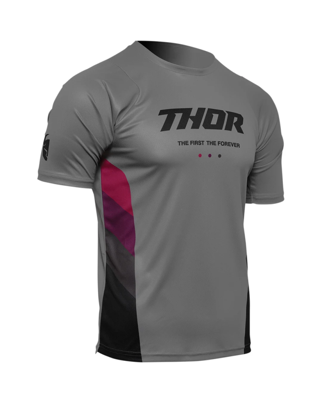 Вело джърси THOR ASSIST REACT SHORT SLEEVE GRAY/PURPLE