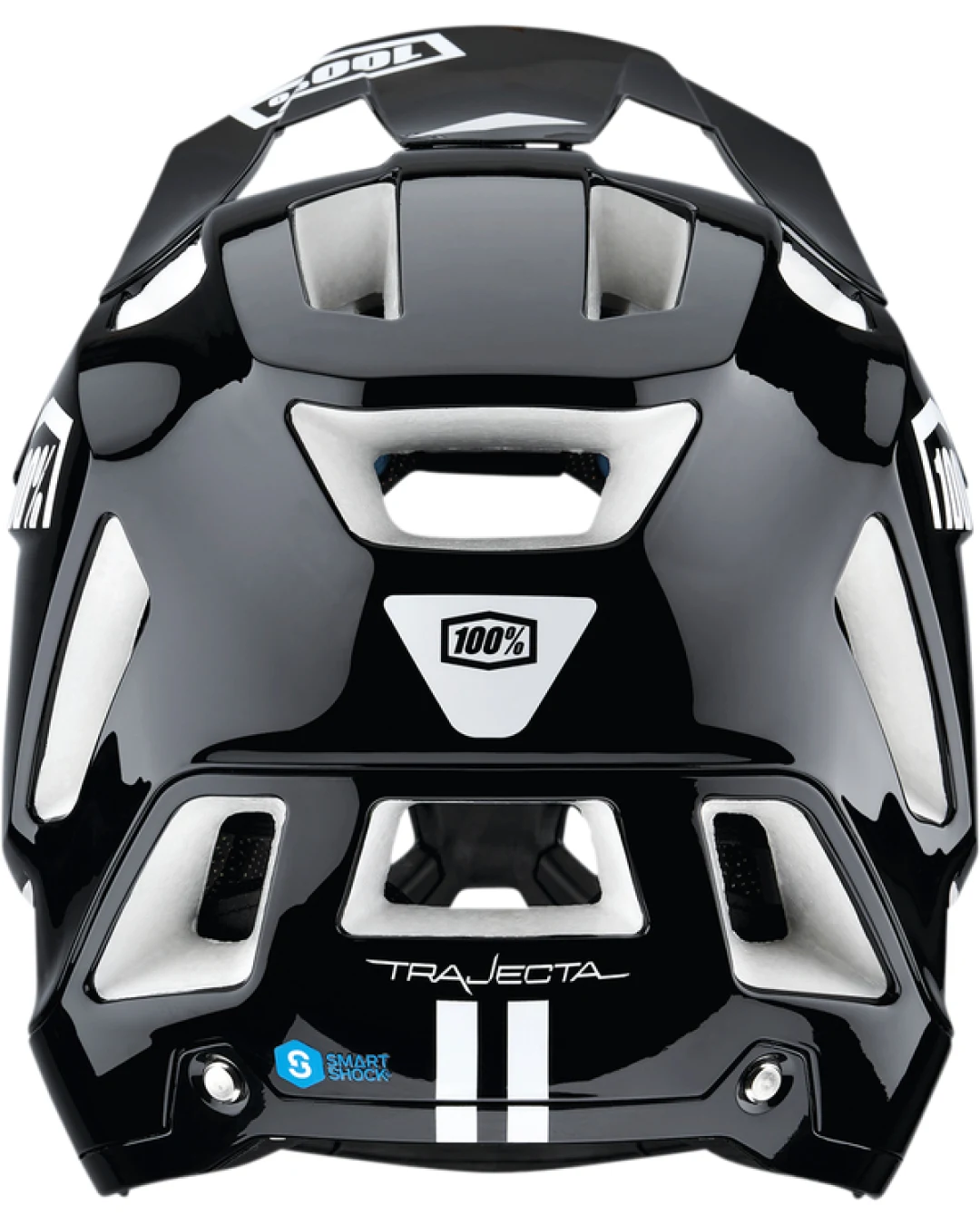 Вело каска  100% TRAJECTA FULL BLACK/WHITE GLOSS