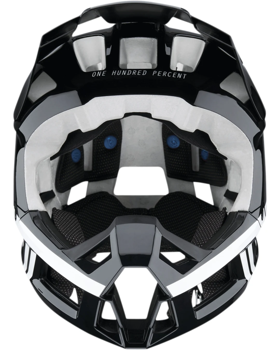 Вело каска  100% TRAJECTA FULL BLACK/WHITE GLOSS