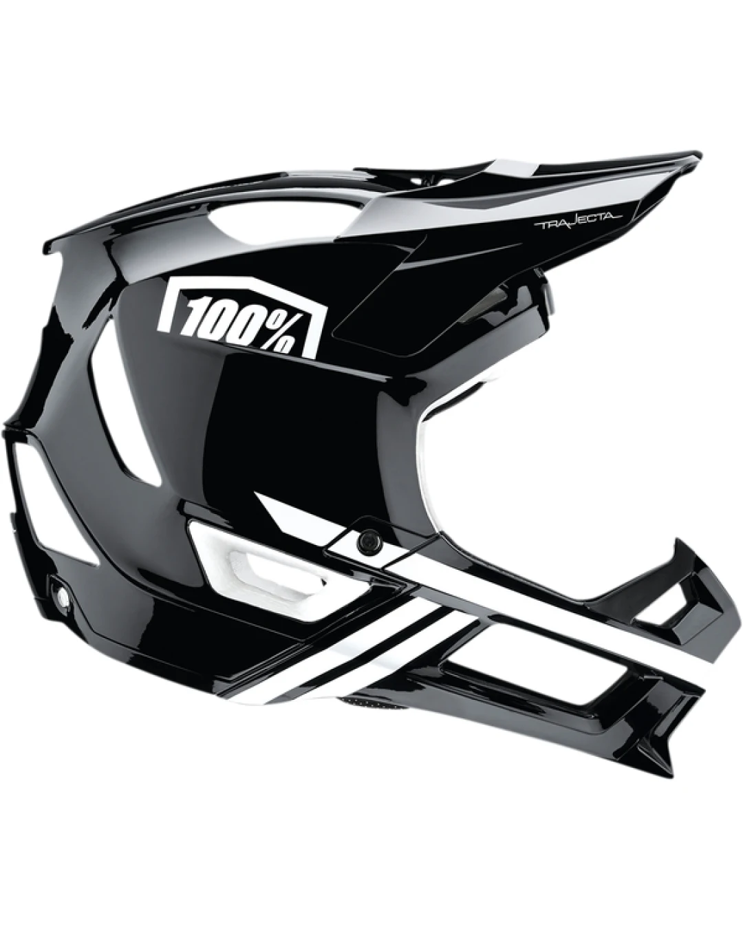 Вело каска  100% TRAJECTA FULL BLACK/WHITE GLOSS