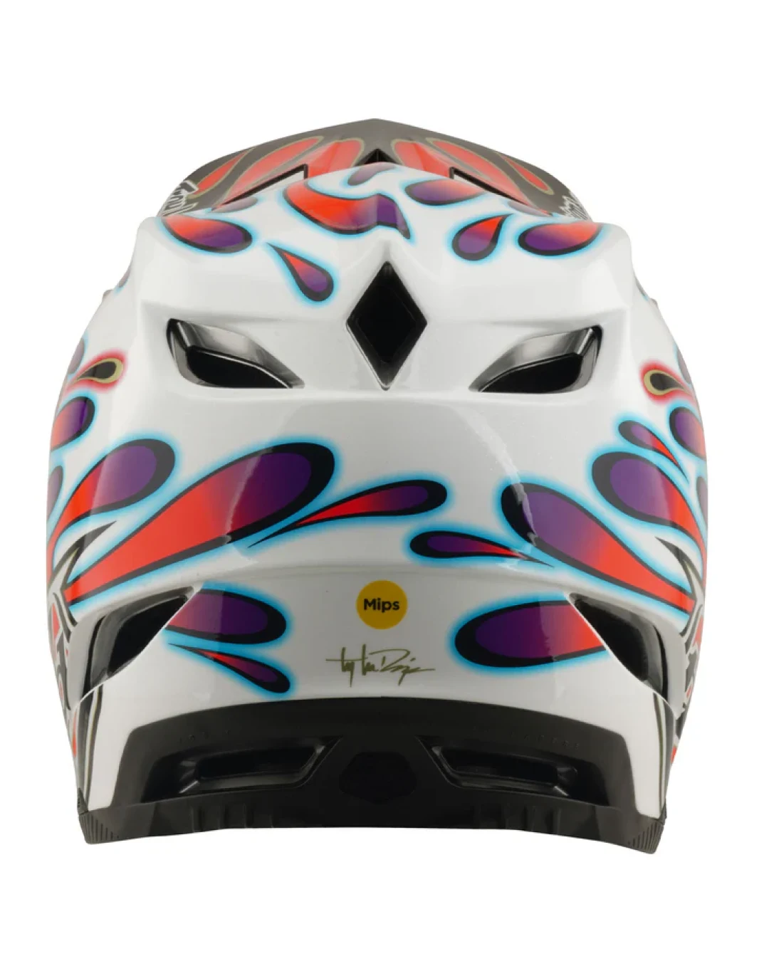Вело каска Troy Lee Designs D4 Composite Helmet MIPS Overspray White / Red