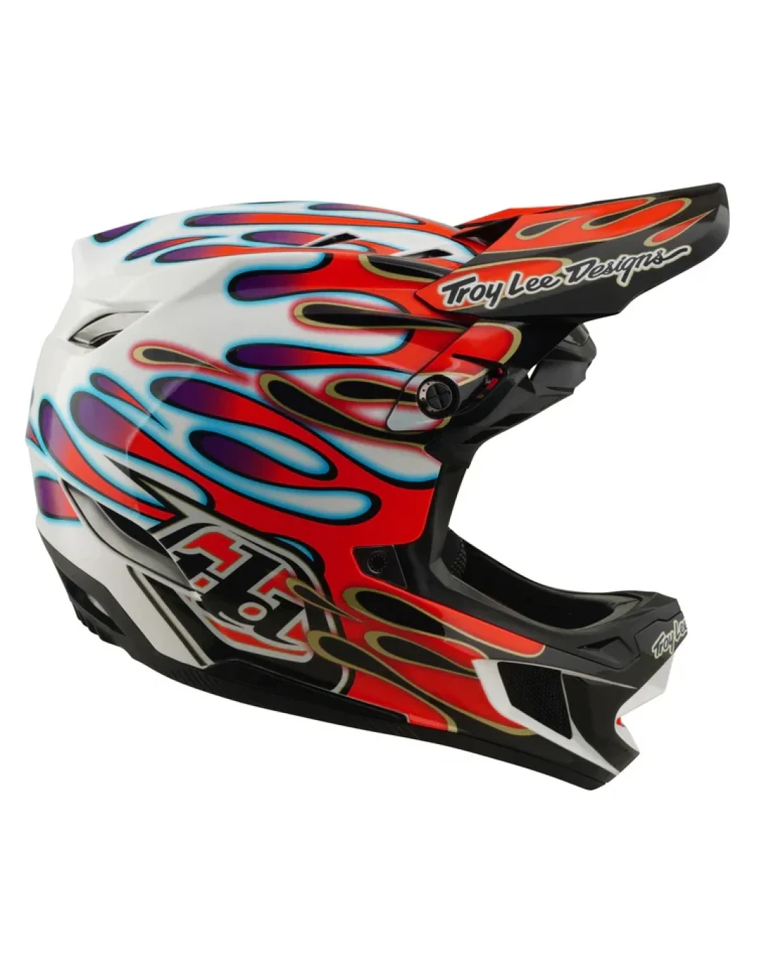 Вело каска Troy Lee Designs D4 Composite Helmet MIPS Overspray White / Red