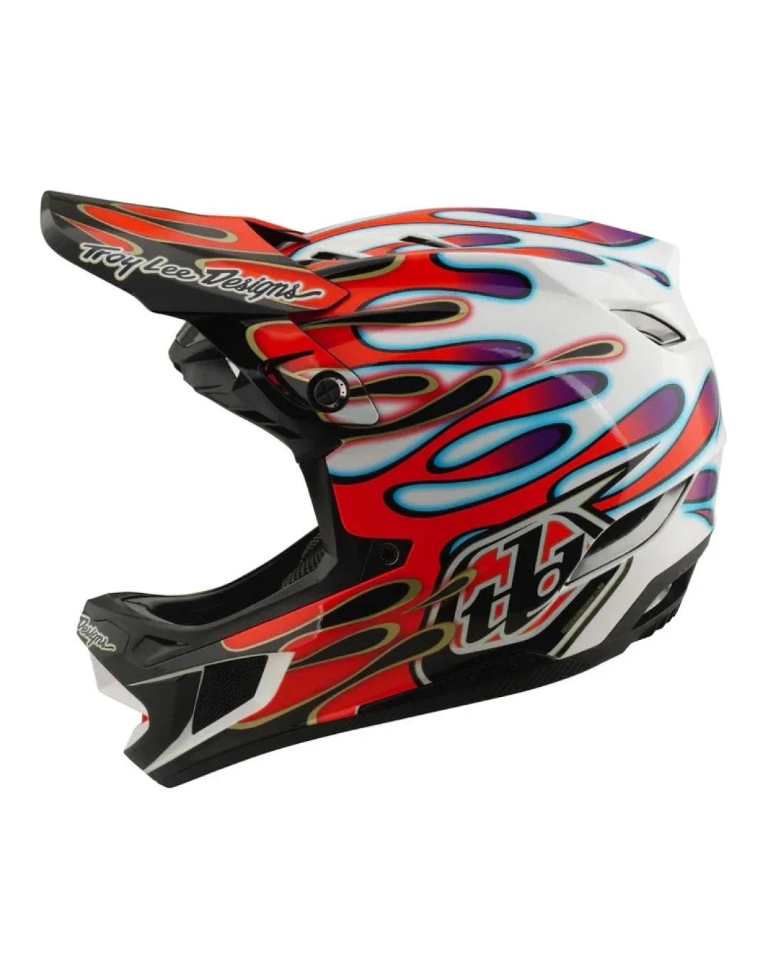 Вело каска Troy Lee Designs D4 Composite Helmet MIPS Overspray White / Red