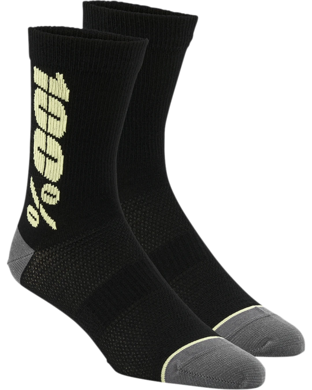 Вело / MTB чорапи 100% RYTHYM MERINO BLACK/YELLOW