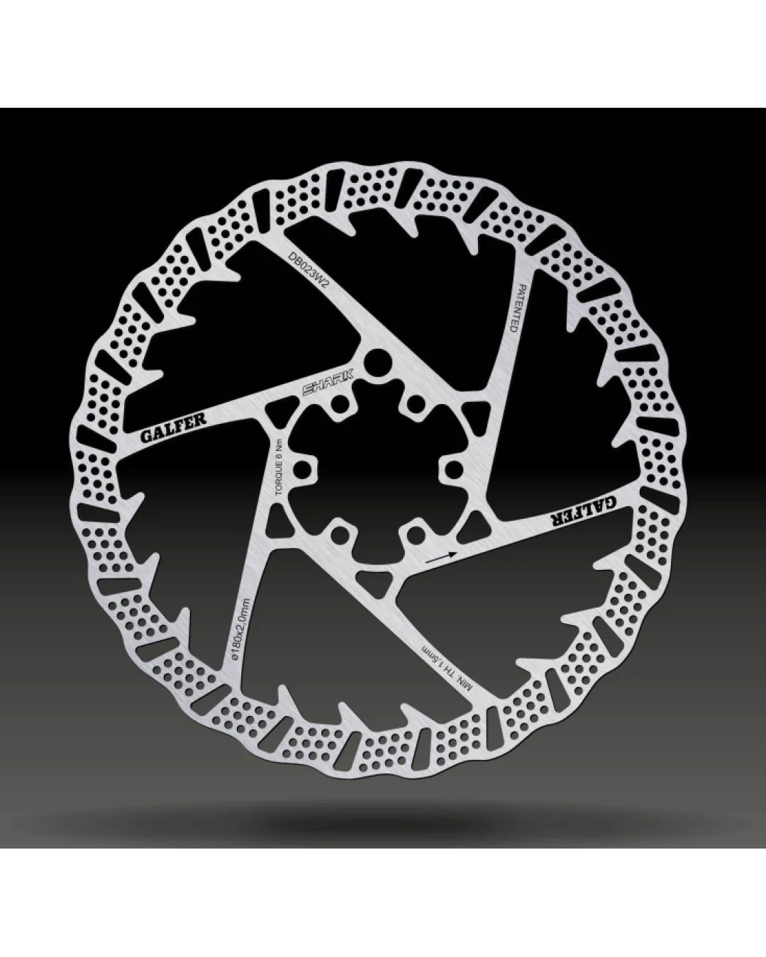 Вело спирачен диск GALFER BIKE DISC SHARK Ø180X2.0MM Brake Disc