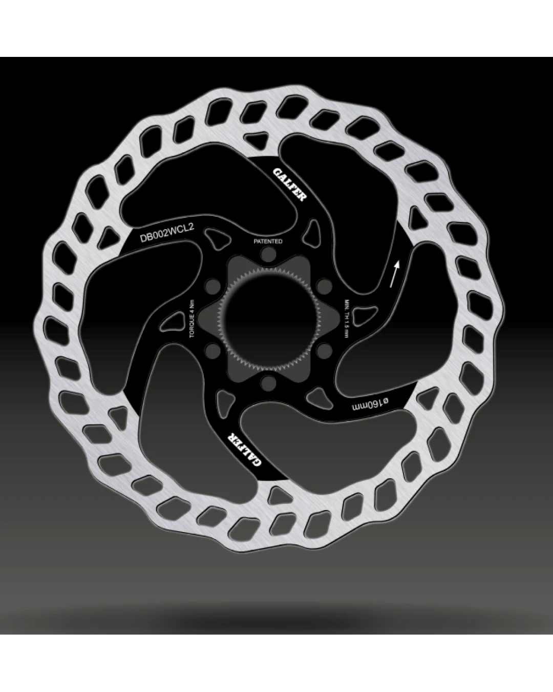 Вело спирачен диск GALFER BIKE MTB DISC WAVE CENTER-LOCK SYSTEM Ø160X2.0MM Brake Disc