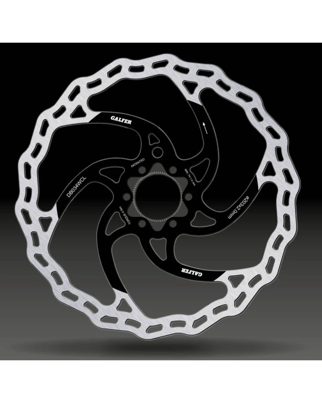 Вело спирачен диск GALFER BIKE MTB DISC WAVE CENTER-LOCK SYSTEM Ø203X2MM