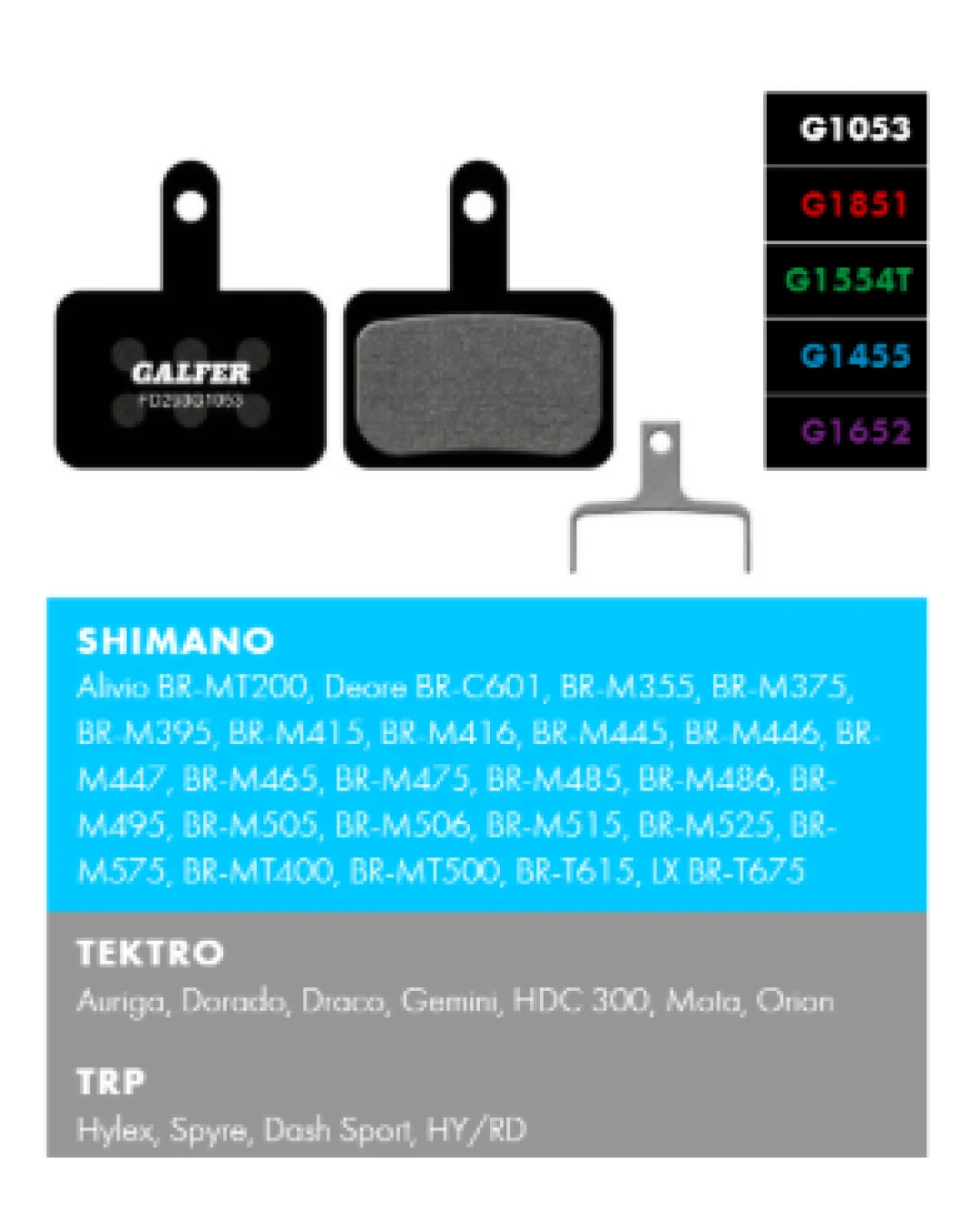 Вело спирачни накландки GALFER BIKE FD293G1053 PERFORMANCE Brake Pad