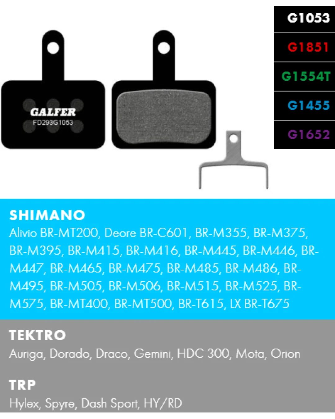 Вело спирачни накландки GALFER BIKE FD293G1053 PERFORMANCE Pack of 60 Brake Pads (30 Sets)