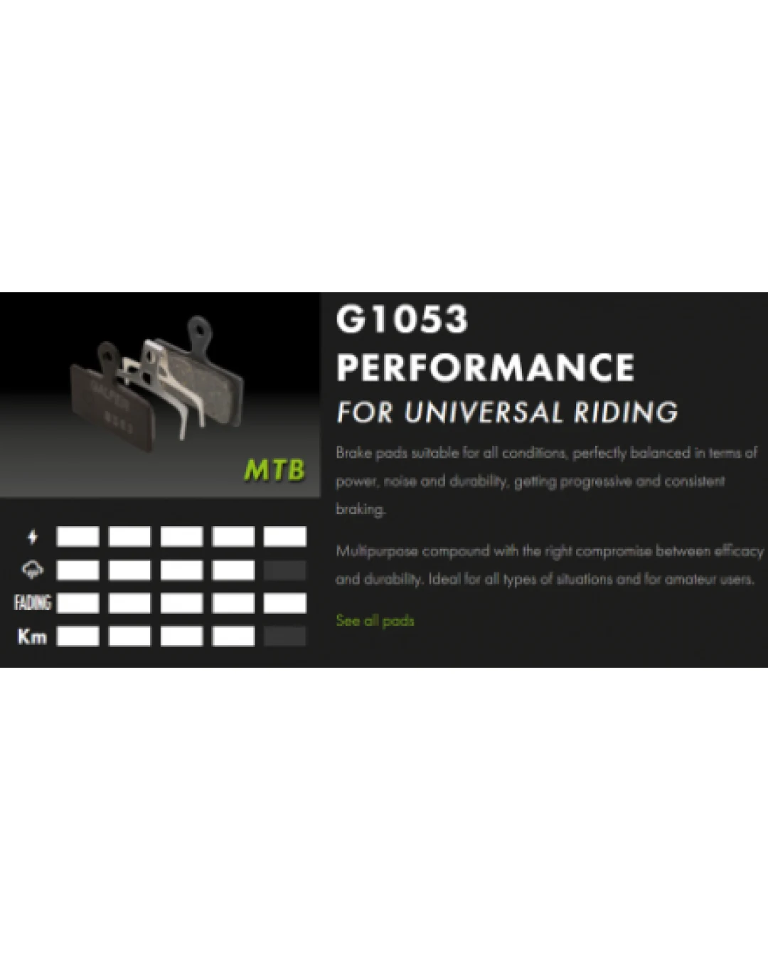 Вело спирачни накландки GALFER BIKE FD293G1053 PERFORMANCE Pack of 60 Brake Pads (30 Sets)