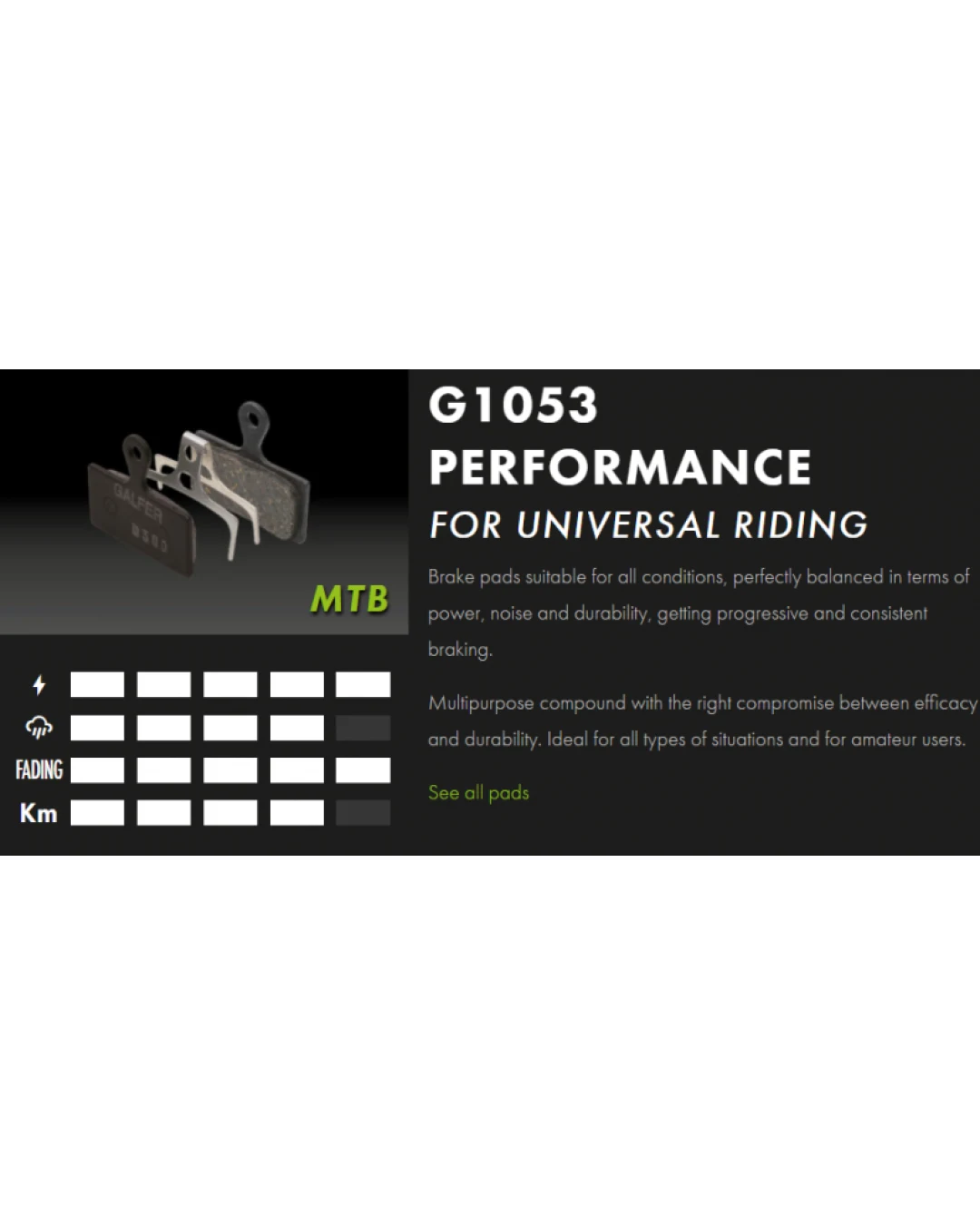 Вело спирачни накландки GALFER BIKE FD294G1053 PERFORMANCE Brake Pad