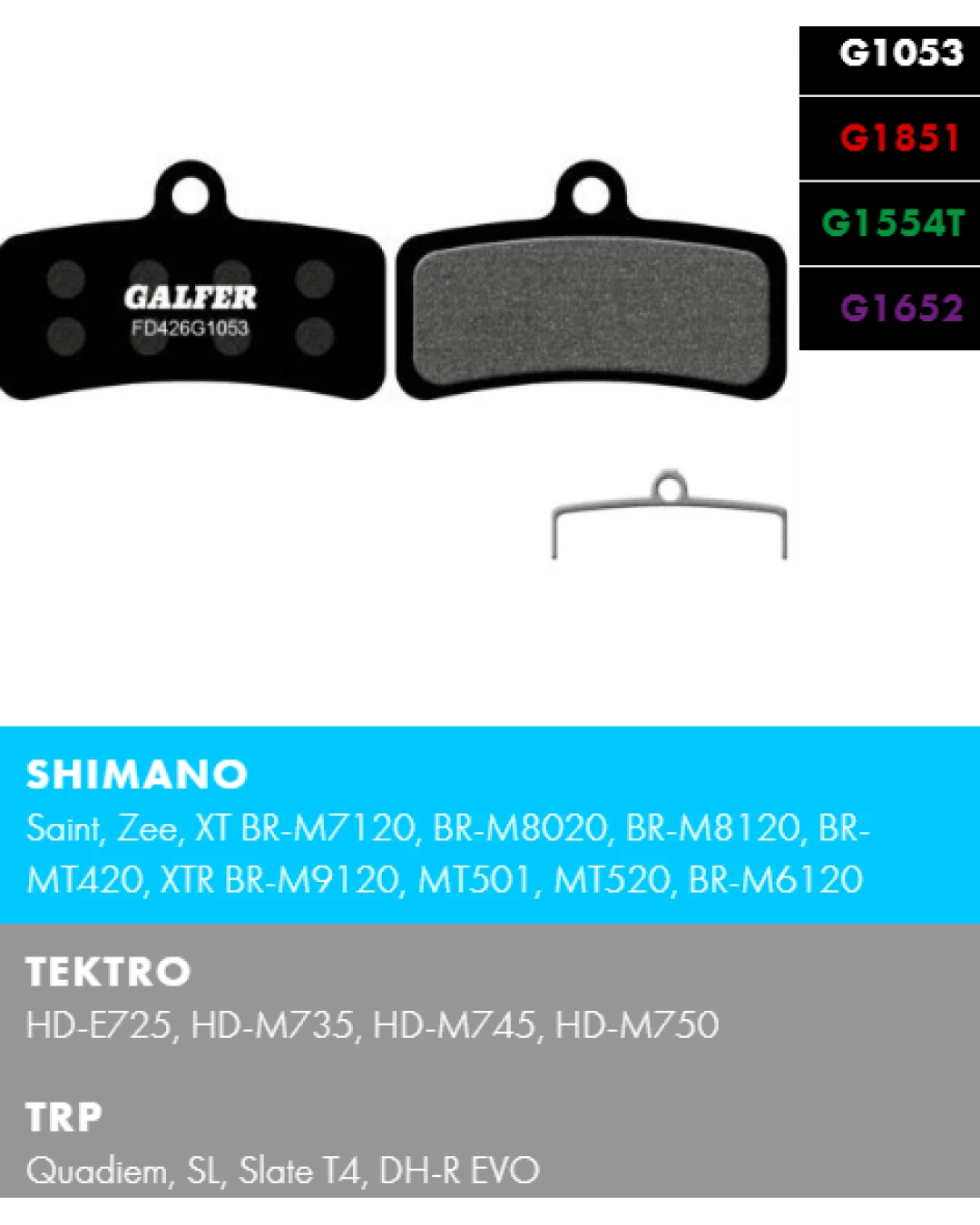 Вело спирачни накландки GALFER BIKE FD426G1053 PERFORMANCE Brake Pad