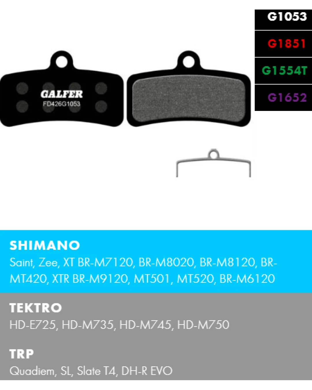 Вело спирачни накландки GALFER BIKE FD426G1053 PERFORMANCE Pack of 60 Brake Pads (30 Sets)