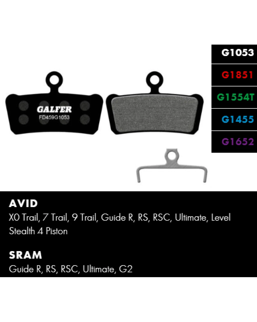 Вело спирачни накландки GALFER BIKE FD459G1053 PERFORMANCE Brake Pad