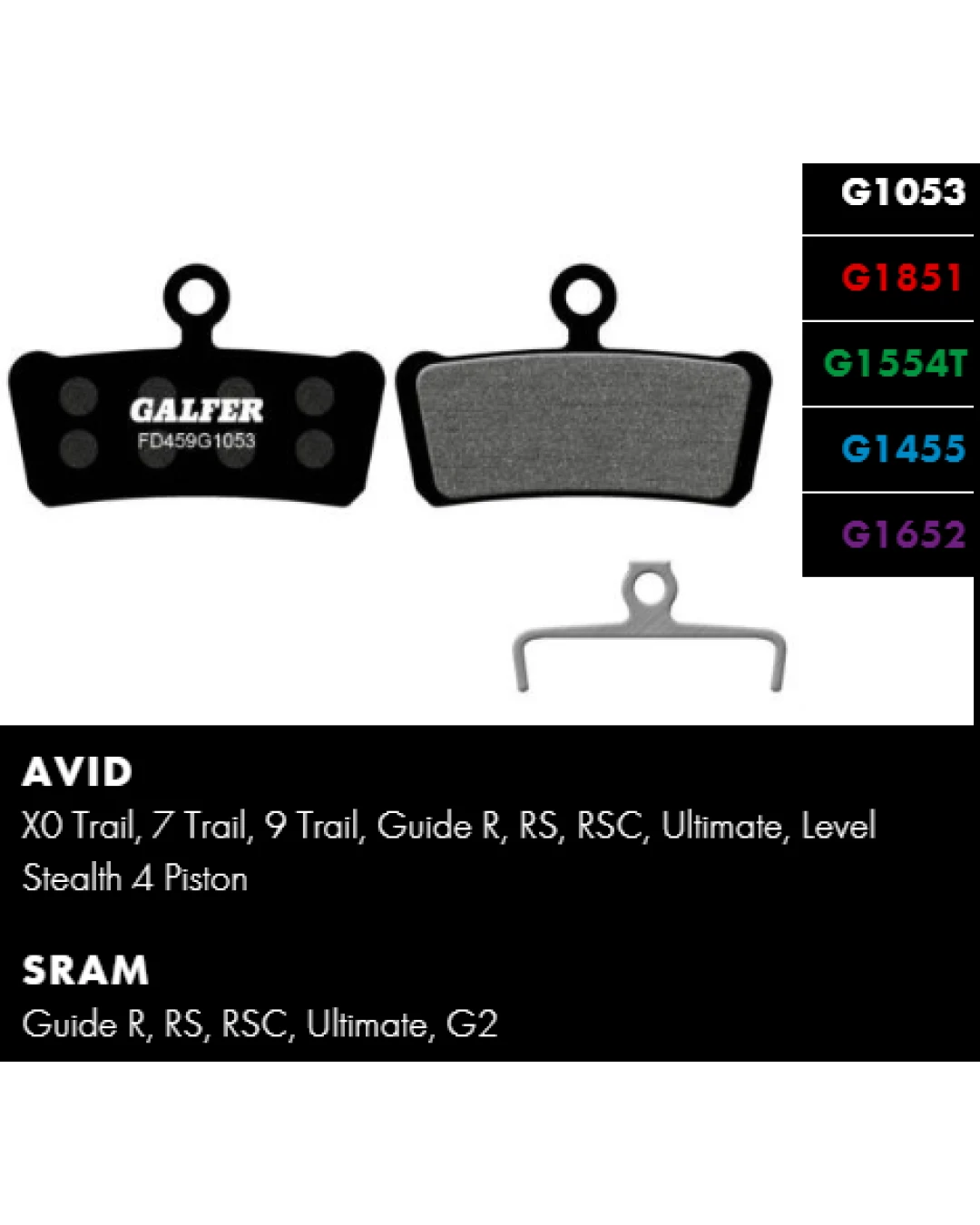 Вело спирачни накландки GALFER BIKE FD459G1652 E-BIKE Brake Pad