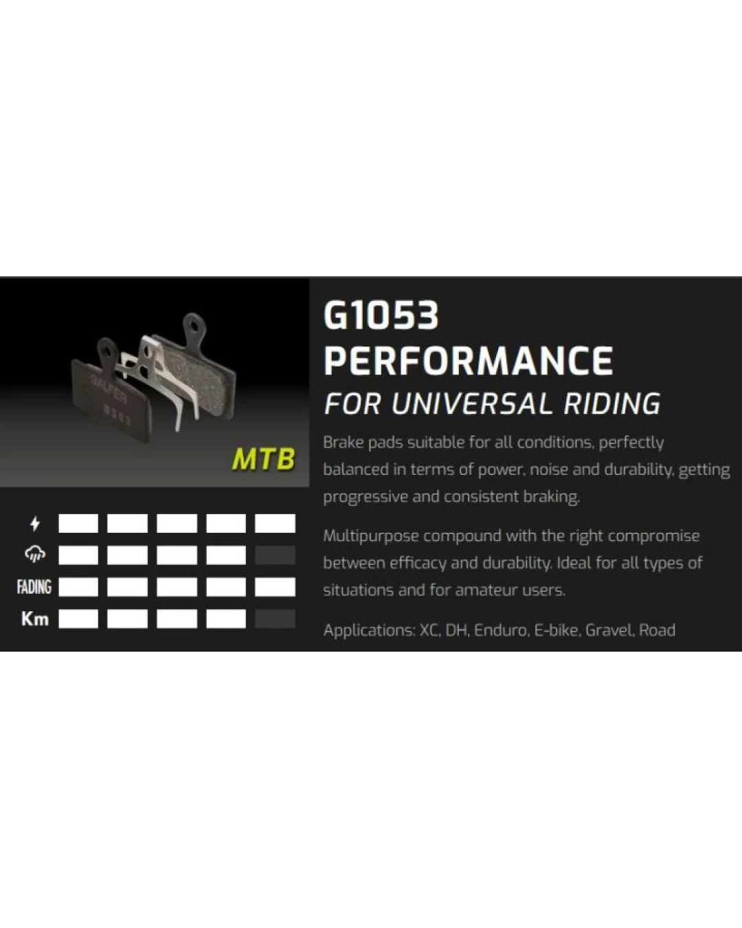 Вело спирачни накландки GALFER BIKE FD465G1053 PERFORMANCE Brake Pad