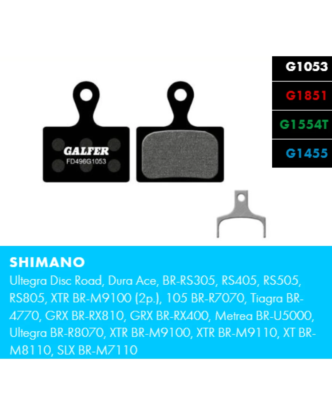 Вело спирачни накландки GALFER BIKE FD496G1455 ROAD Brake Pad