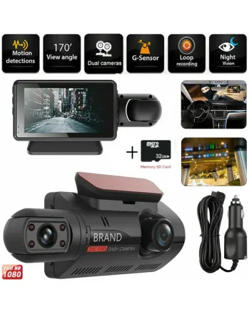 Видeорегистратор за автомобил Full HD 1080P 2 камери + 32 GB Micro SD Card карта памет