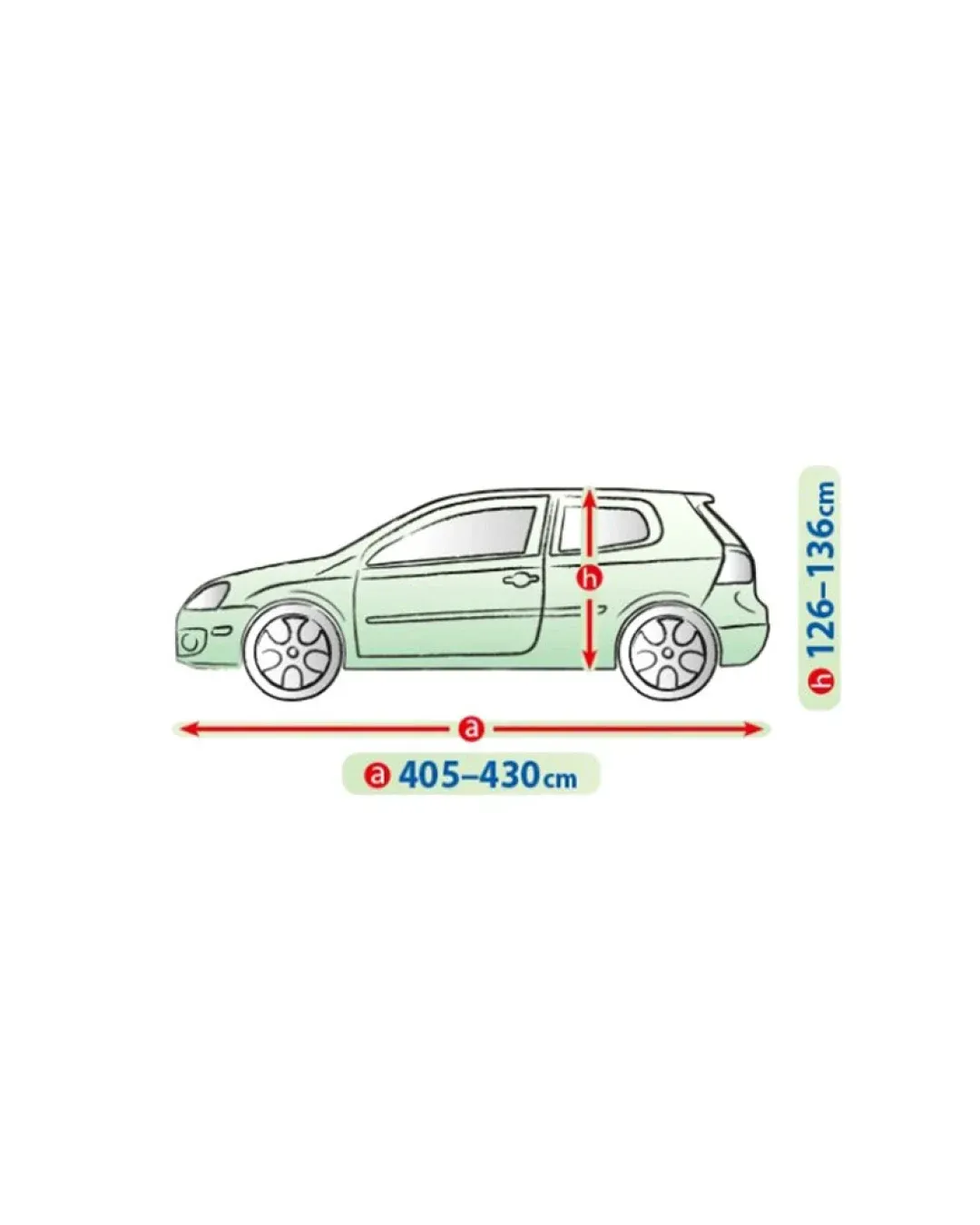 Висококачествено Покривало Kegel серия Mobile Garage размер L1 за хечбек/комби 405-430см x 126-136см, сиво