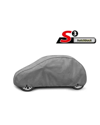 Висококачествено Покривало Kegel серия Mobile Garage размер S3 за хечбек 335-355см x 126-136см, сиво